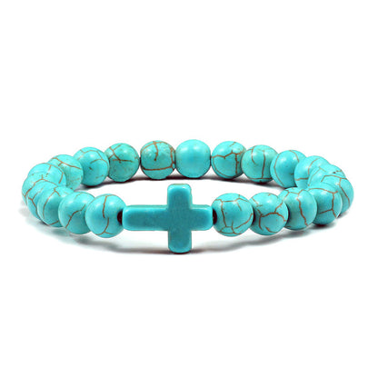 Blue Turquoise Cross Bracelet