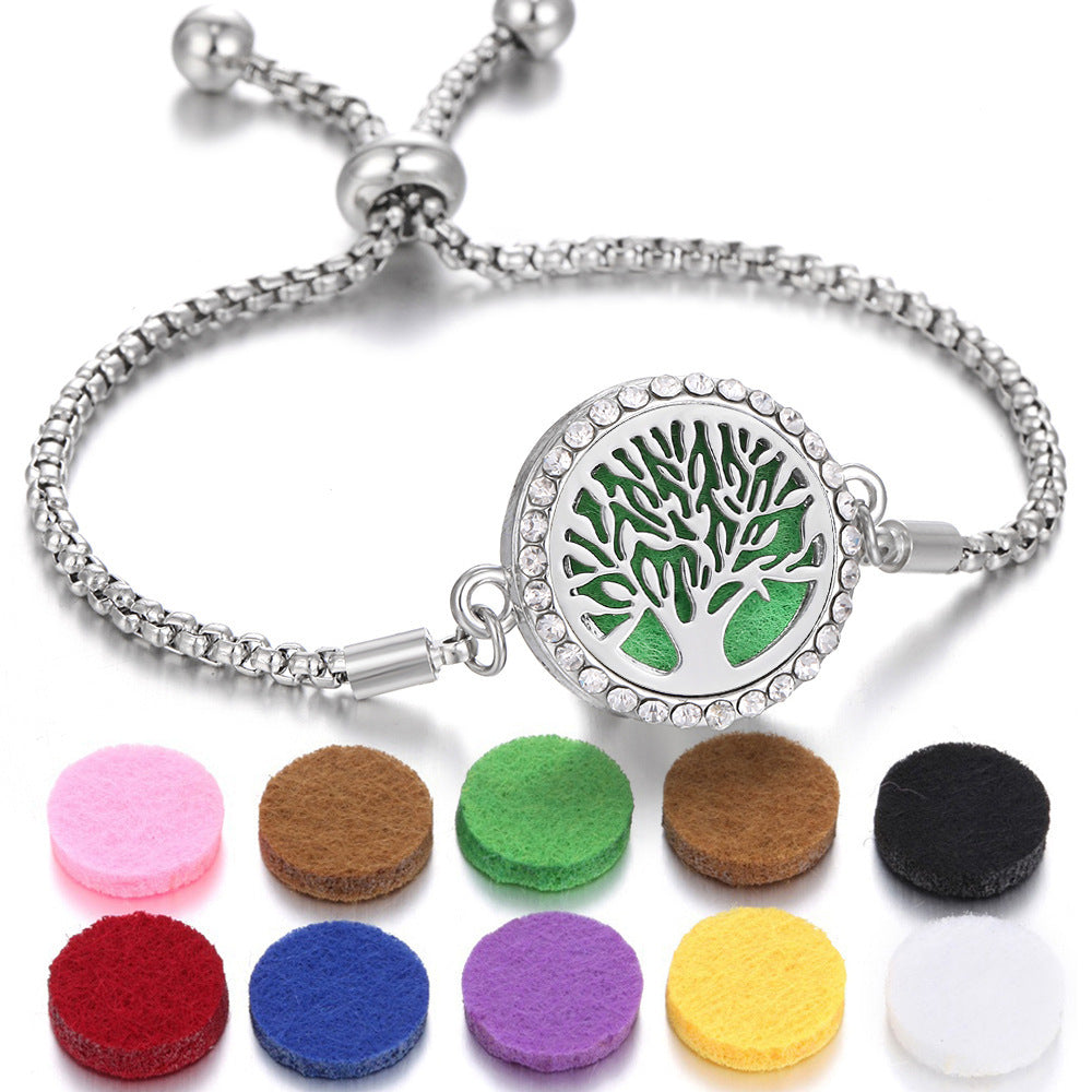 2024 New Kaleidoscope Aromatherapy Bracelet Perfume Essential Oil Diffuser Locket Bracelet Charms Women Aroma Diffuser Jewelry